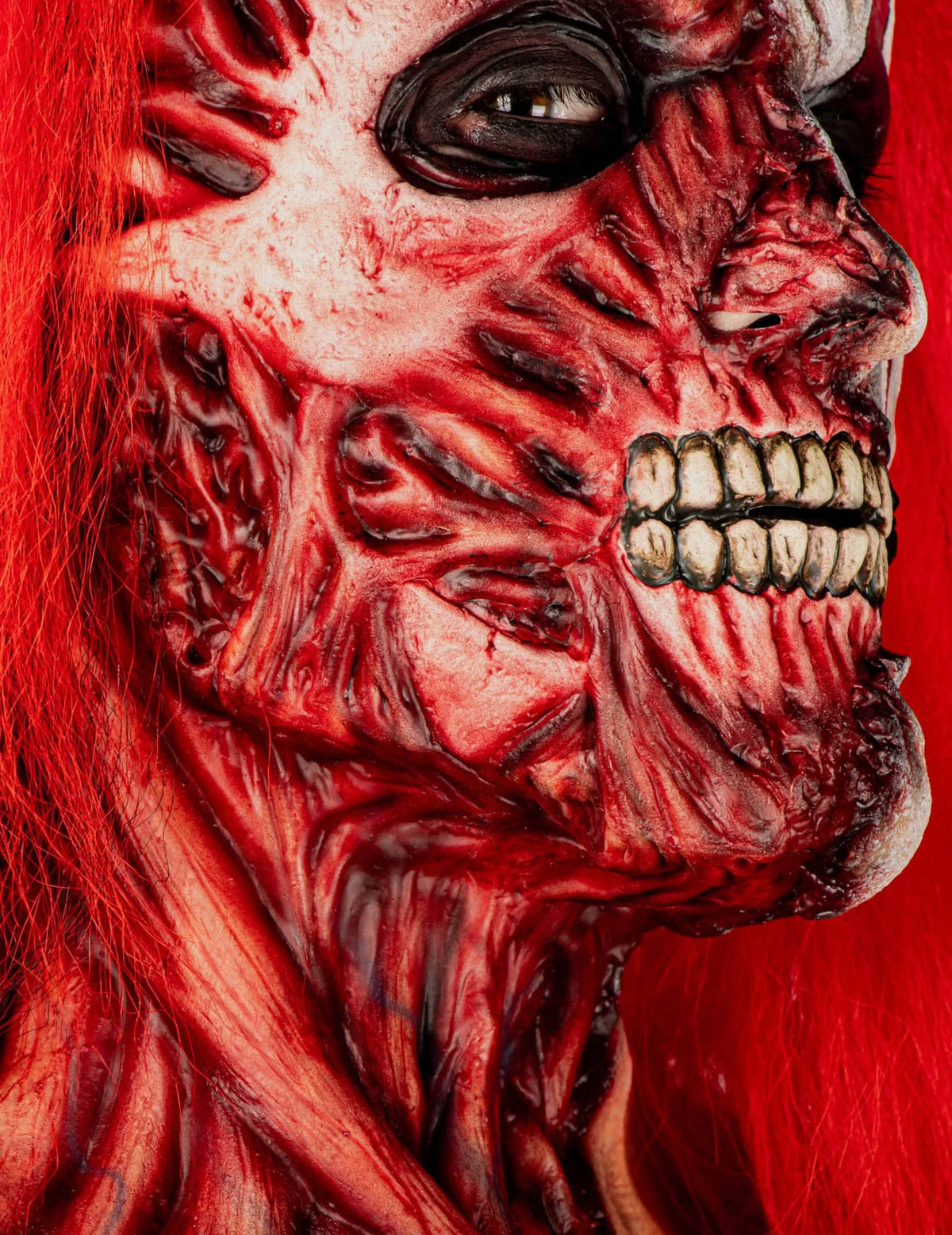 Realistische Doppelgesicht-Maske Clown Premium-Edition für Erwachsene