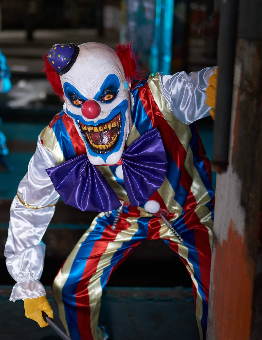 Vorderansicht der gruseligen Clown-Latexmaske