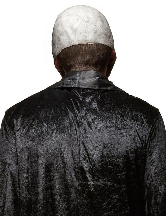 Vue de dos du masque latex crâne effrayant