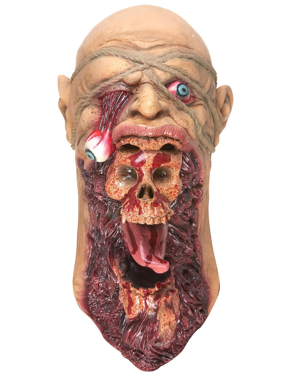 Frontalansicht der Latex-Zombie verschlinger Maske für Erwachsene