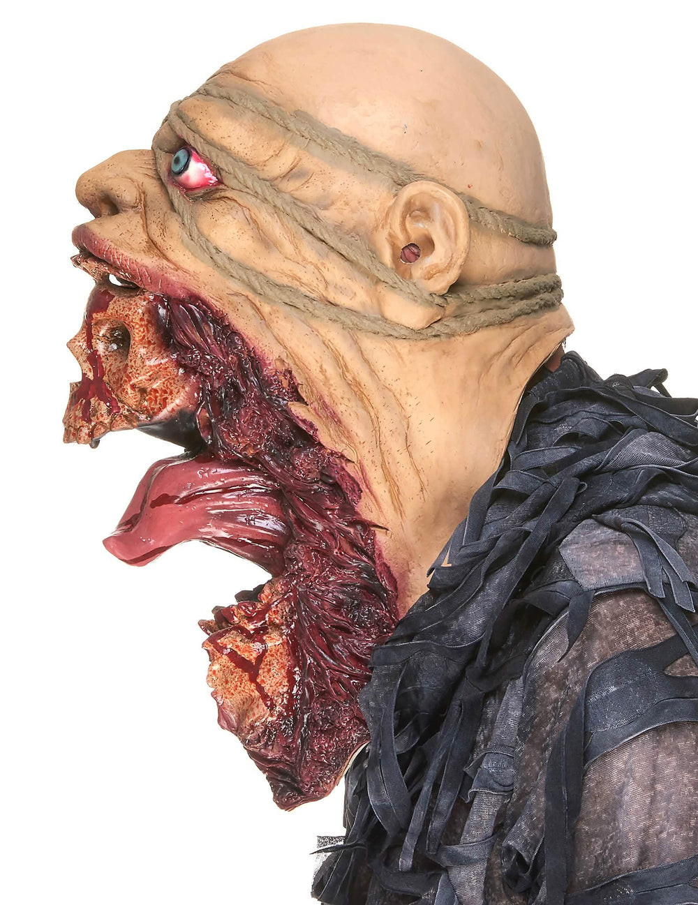 Seitenansicht der Latexmaske Zombie-Fresser für Erwachsene
