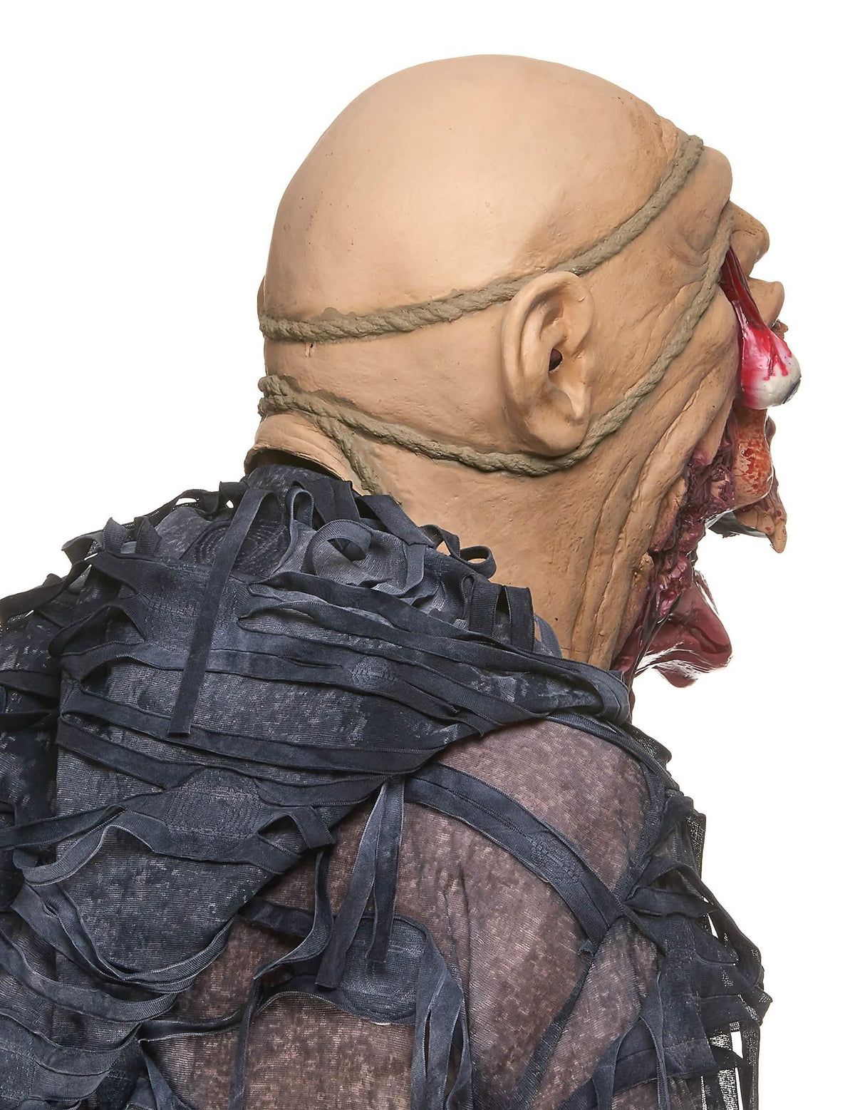 Seitenansicht der Latexmaske Zombie-Verschlinger für Erwachsene