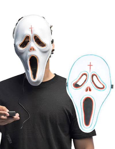 Leuchtende LED-Geistmaske Halloween fÃ¼r Erwachsene