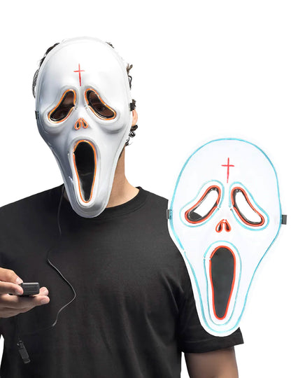 Leuchtende LED-Geistmaske Halloween fÃ¼r Erwachsene