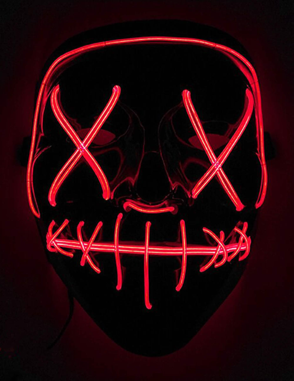 Leuchtende LED-Maske für Erwachsene Rot