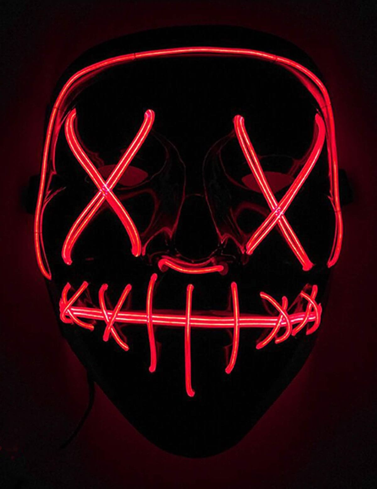 Leuchtende LED-Maske für Erwachsene Rot