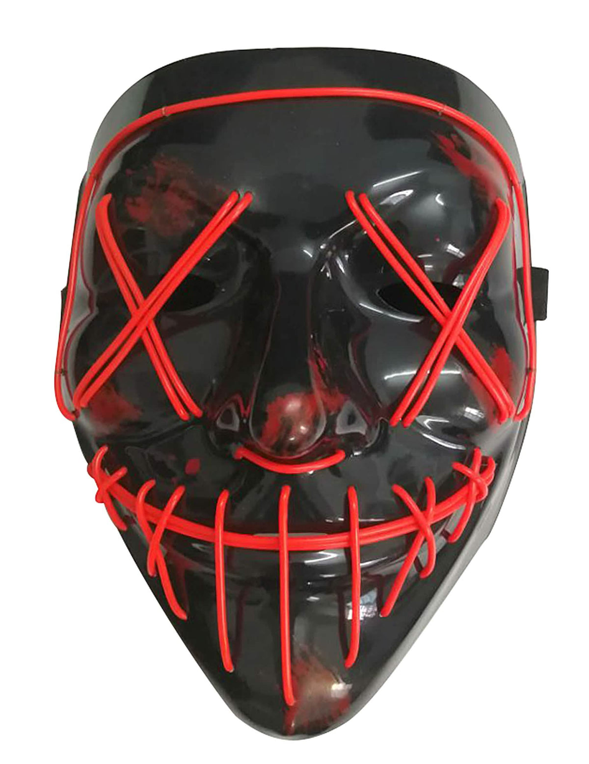 Frontansicht der leuchtenden LED-Maske für Erwachsene