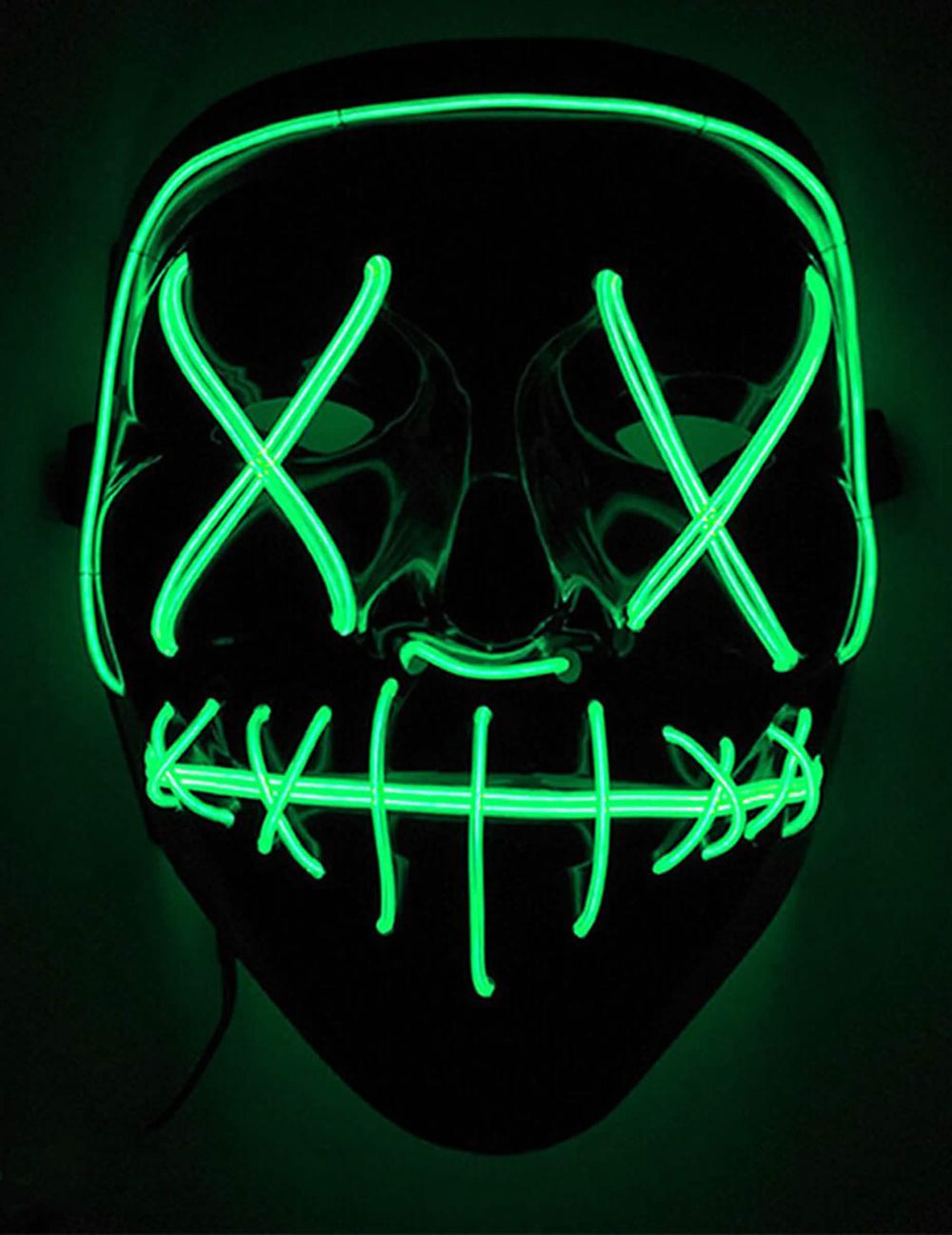 Leuchtende LED-Maske für Erwachsene Grün