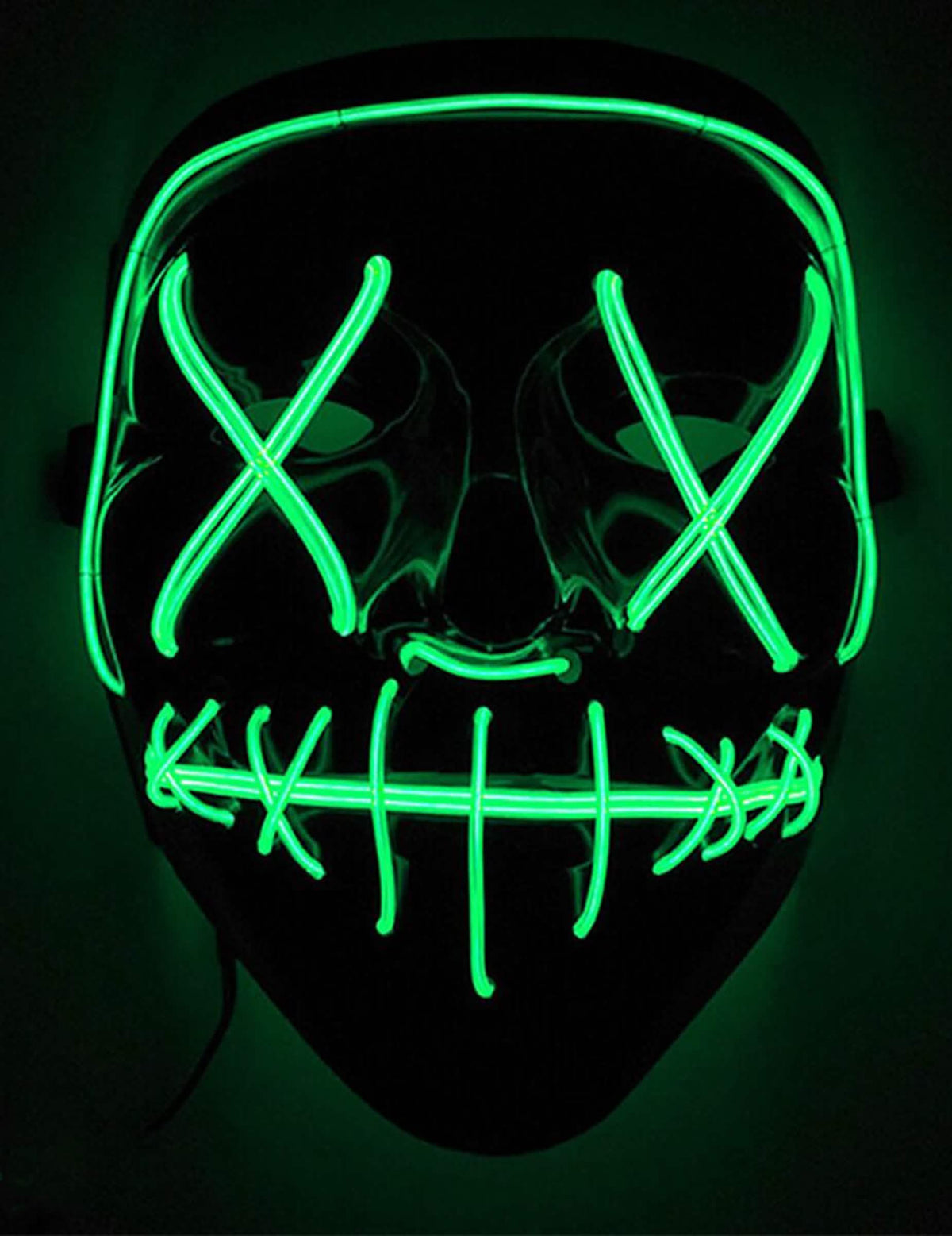 Leuchtende LED-Maske für Erwachsene Grün