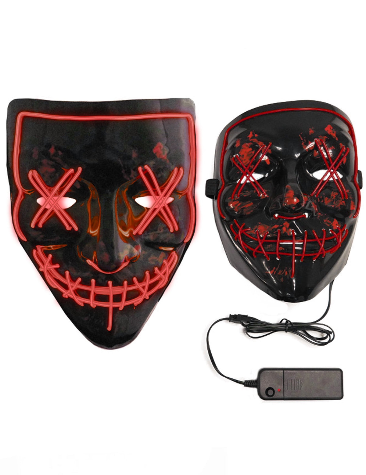 Masque led purge pour adulte noir et rouge