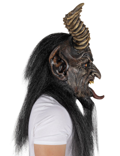 Masque monstre noir à cornes luxe adulte