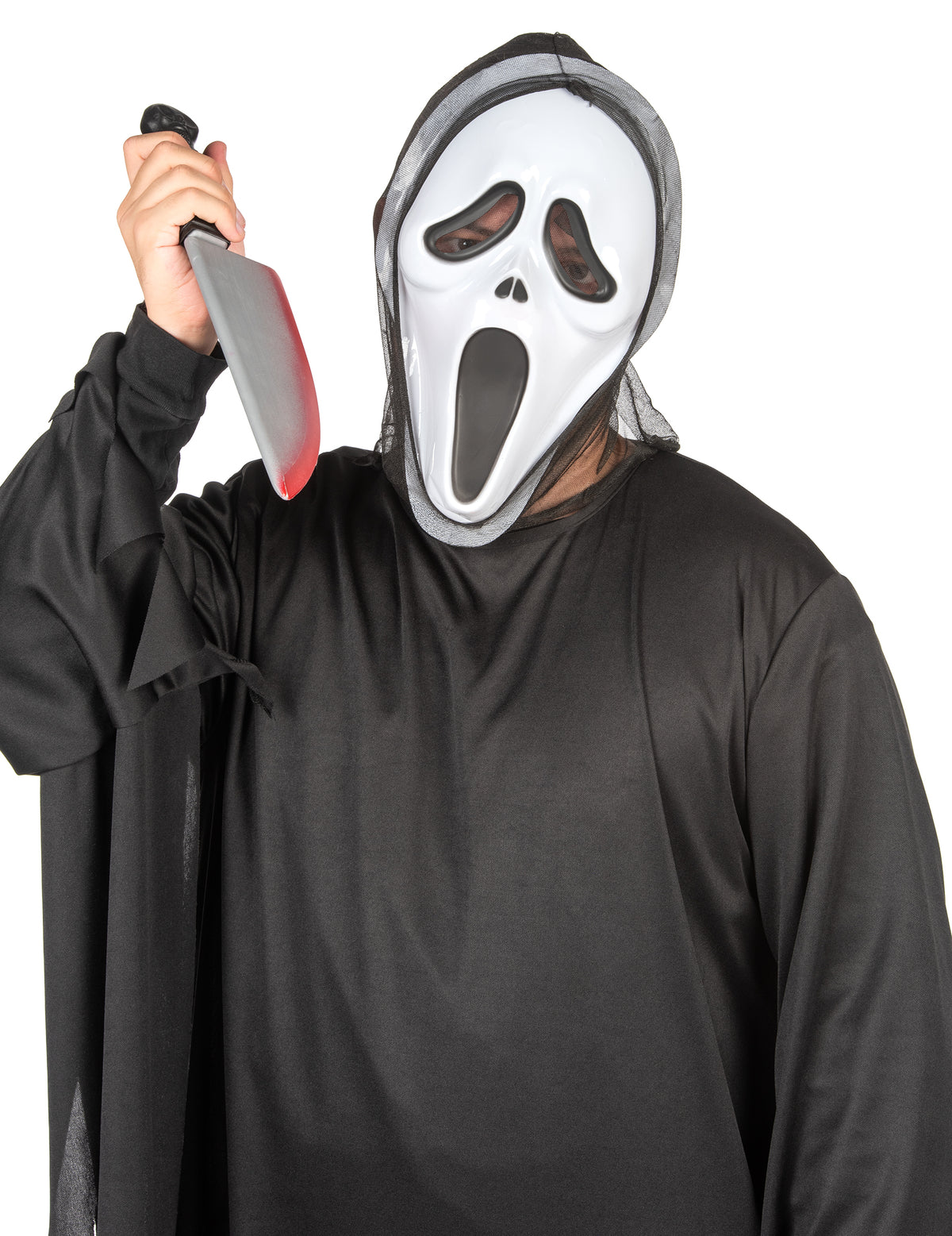 Masque en plastique de tueur psychopathe pour adulte noir et blanc