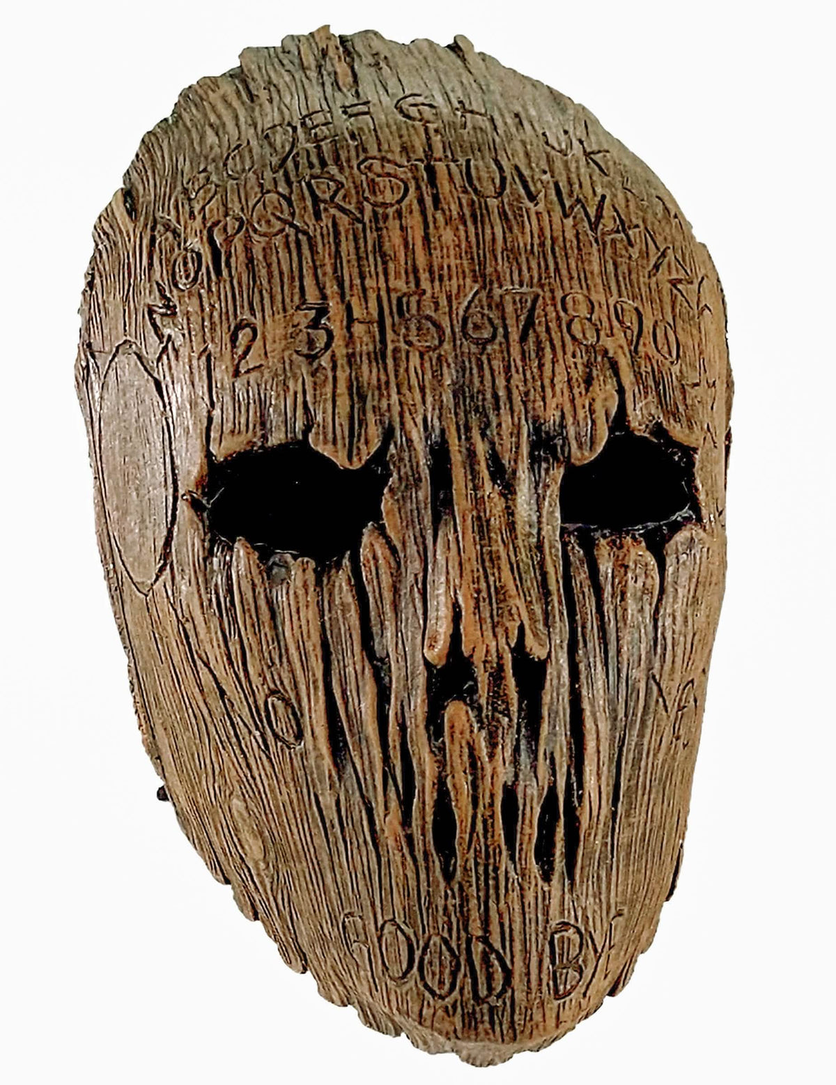 Ouija-Maske für Erwachsene Braun in Holzoptik mit eingravierten Inschriften