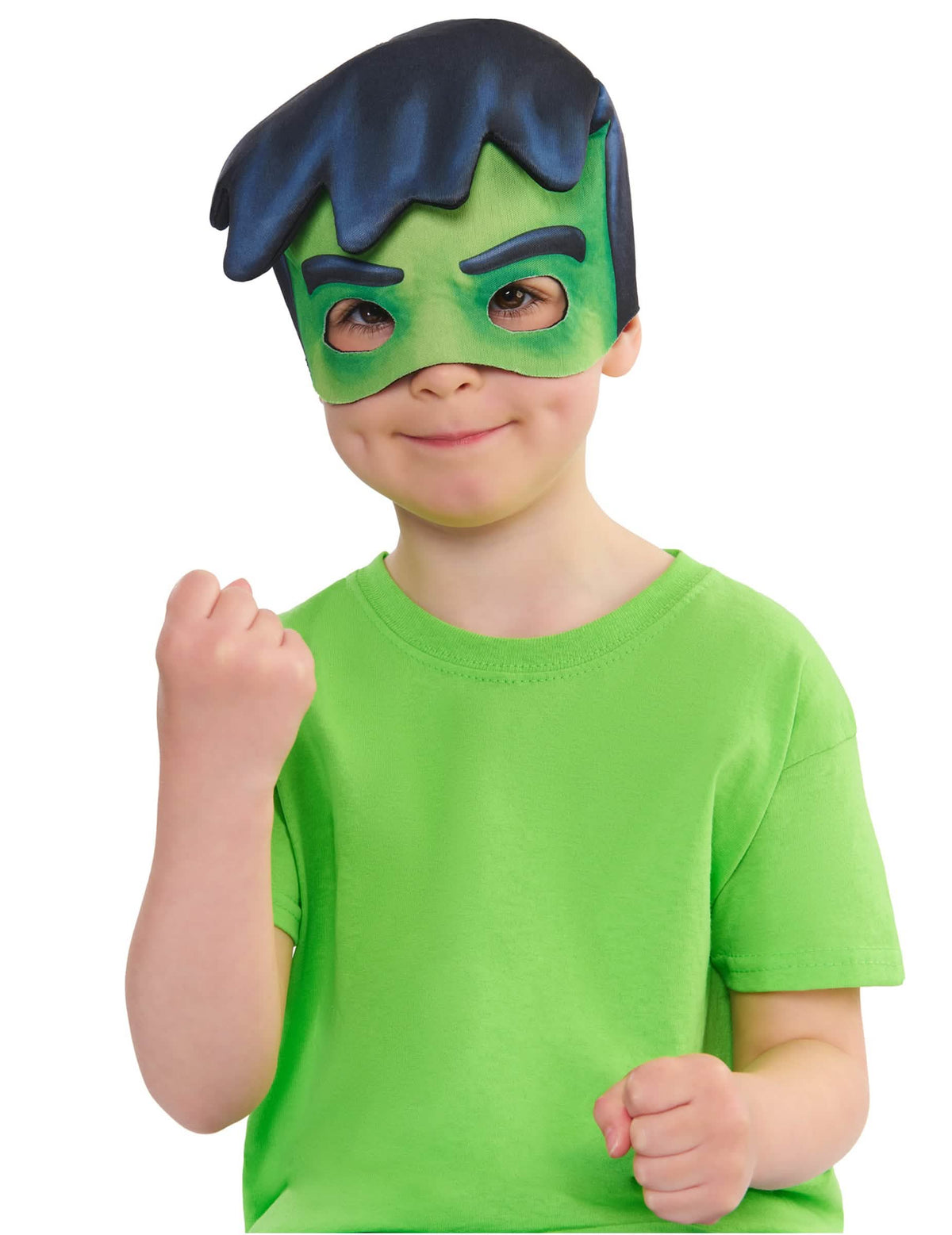 Vue de face du masque preschool Hulk pour enfant