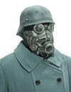 Masque soldat chimique pour adulte gris avec casque et lunettes
