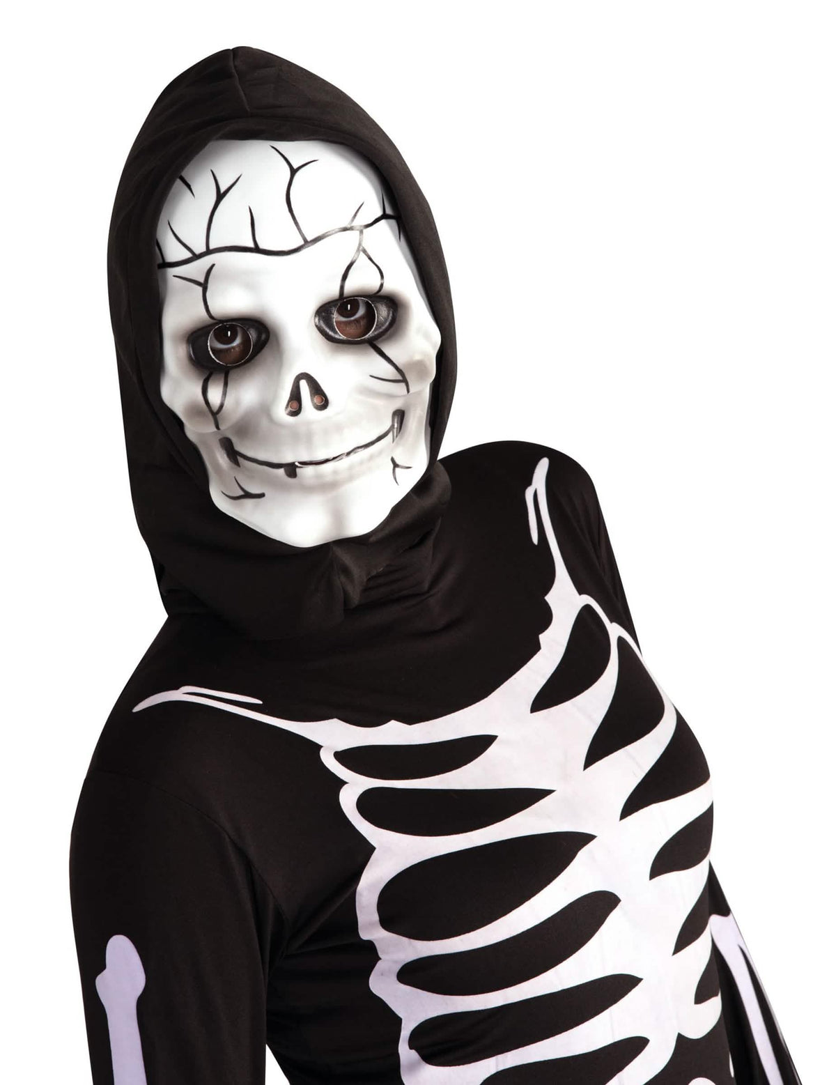 Masque squelette avec cagoule pour enfant noir et blanc