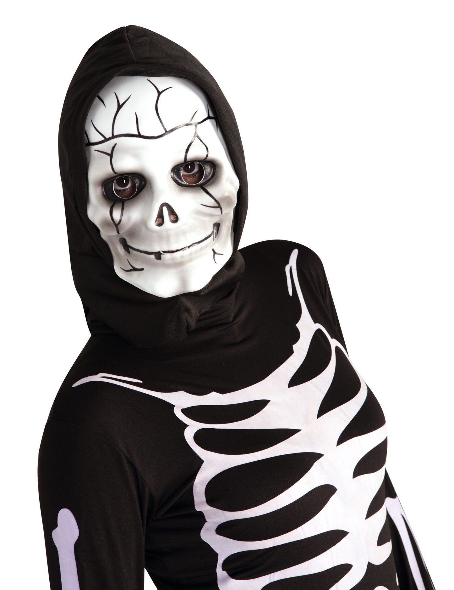 Masque squelette avec cagoule pour enfant noir et blanc