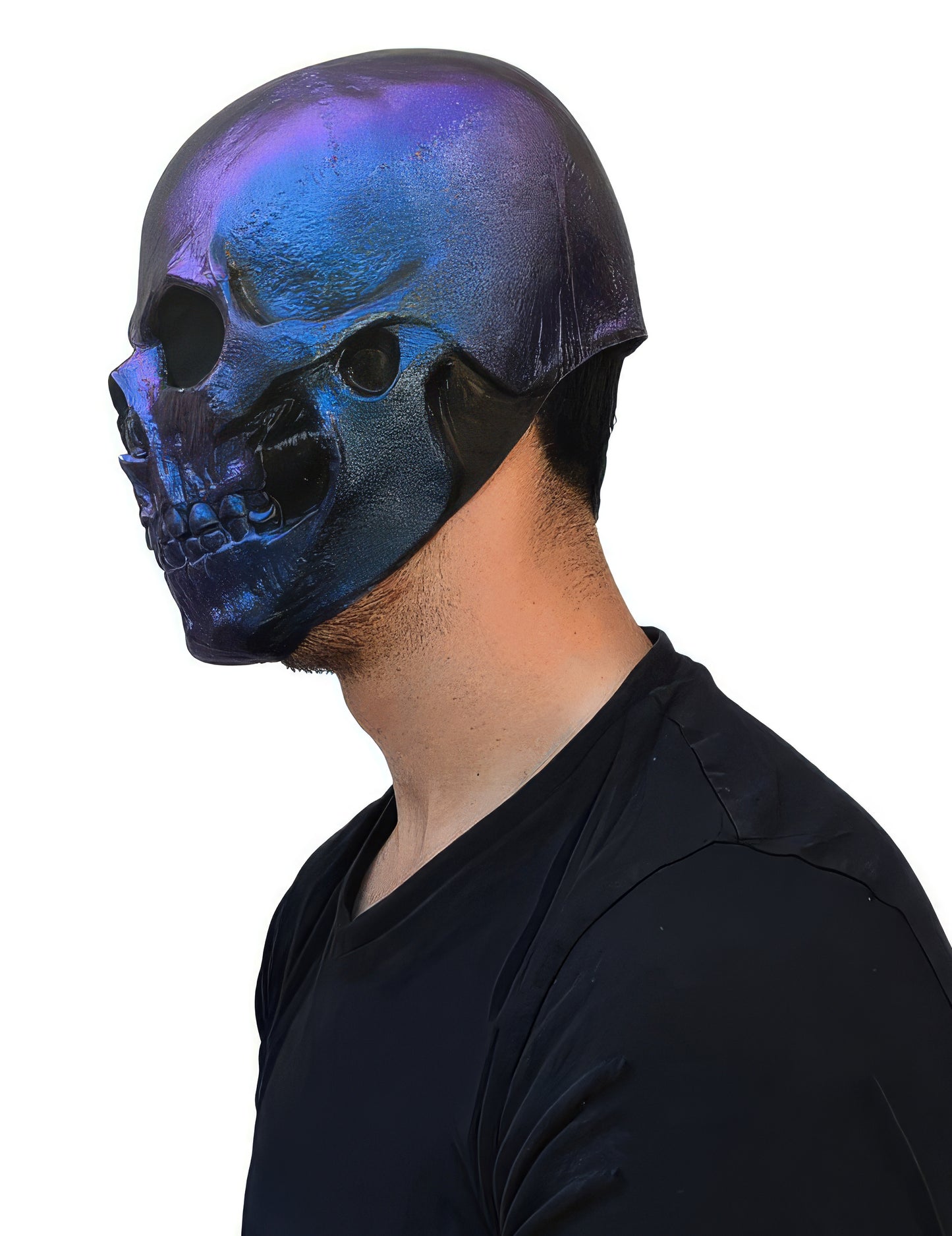 Masque squelette bleu métallique adulte