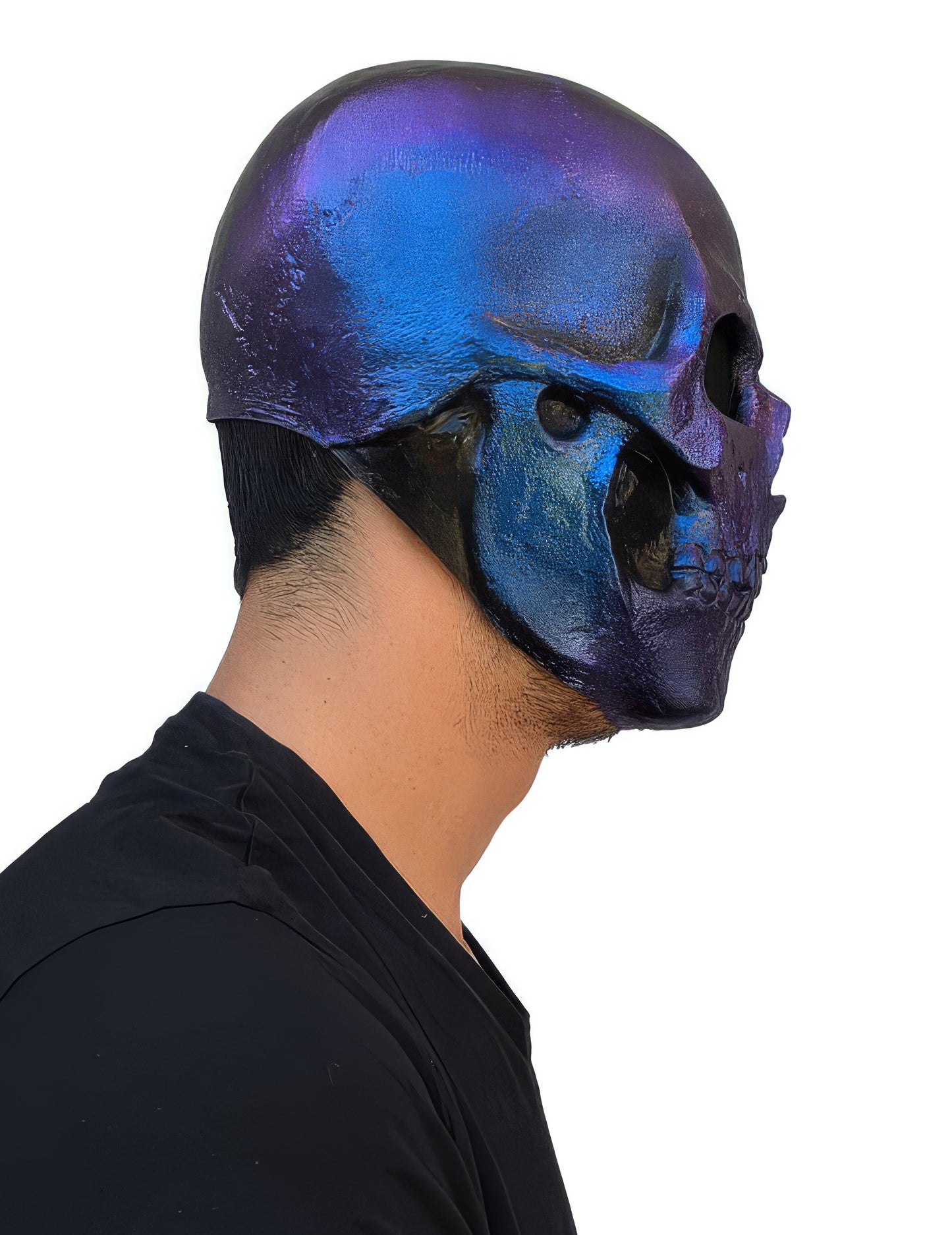 Masque squelette bleu métallique adulte