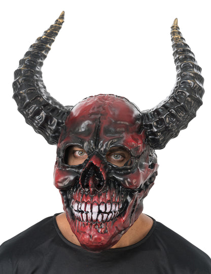 DÃ¤monisches Skelett Maske fÃ¼r Erwachsene schwarz-rot Luxus
