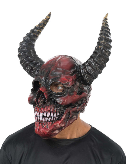 DÃ¤monisches Skelett Maske fÃ¼r Erwachsene schwarz-rot Luxus