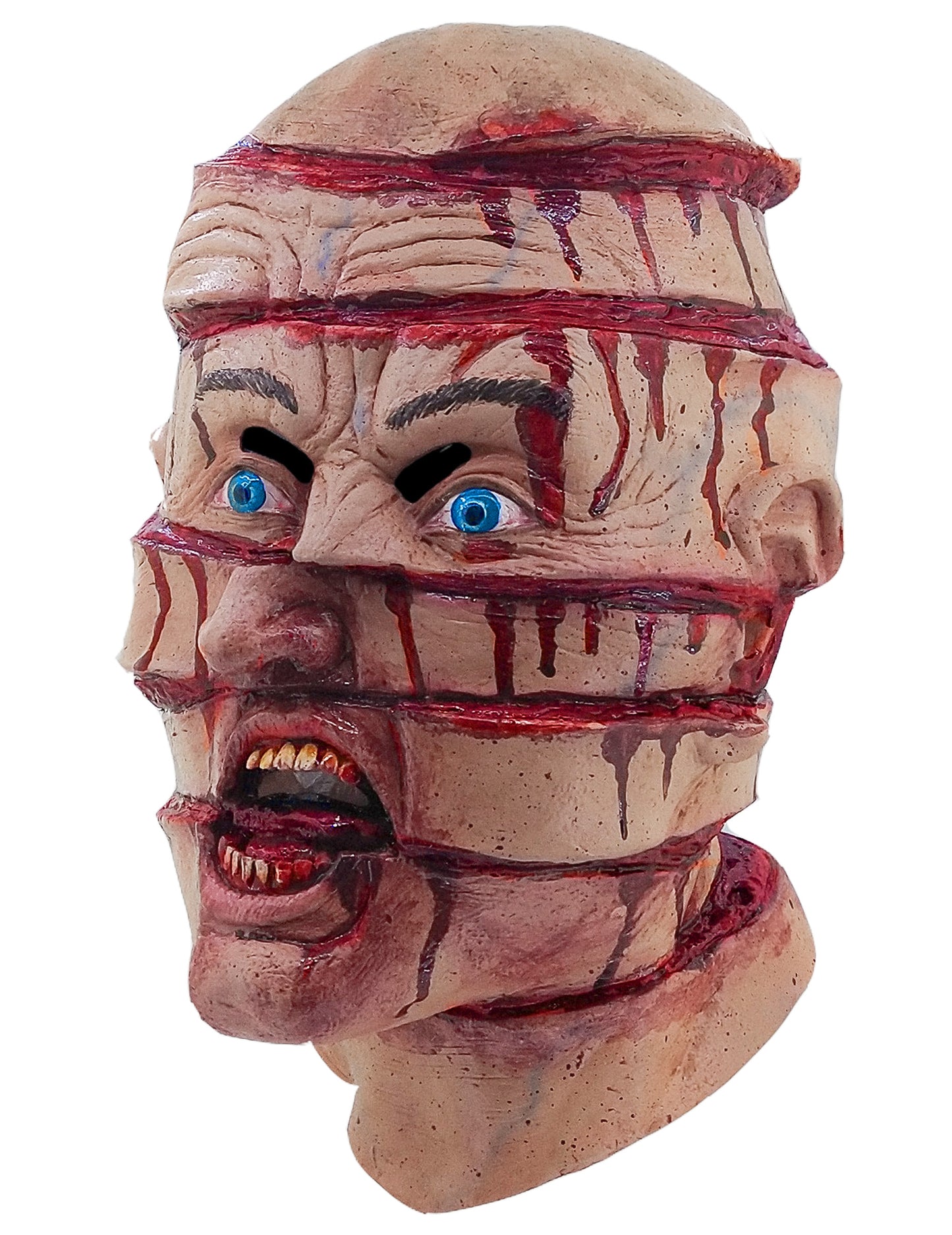 Vue de profil du masque de tête tranchée pour adulte