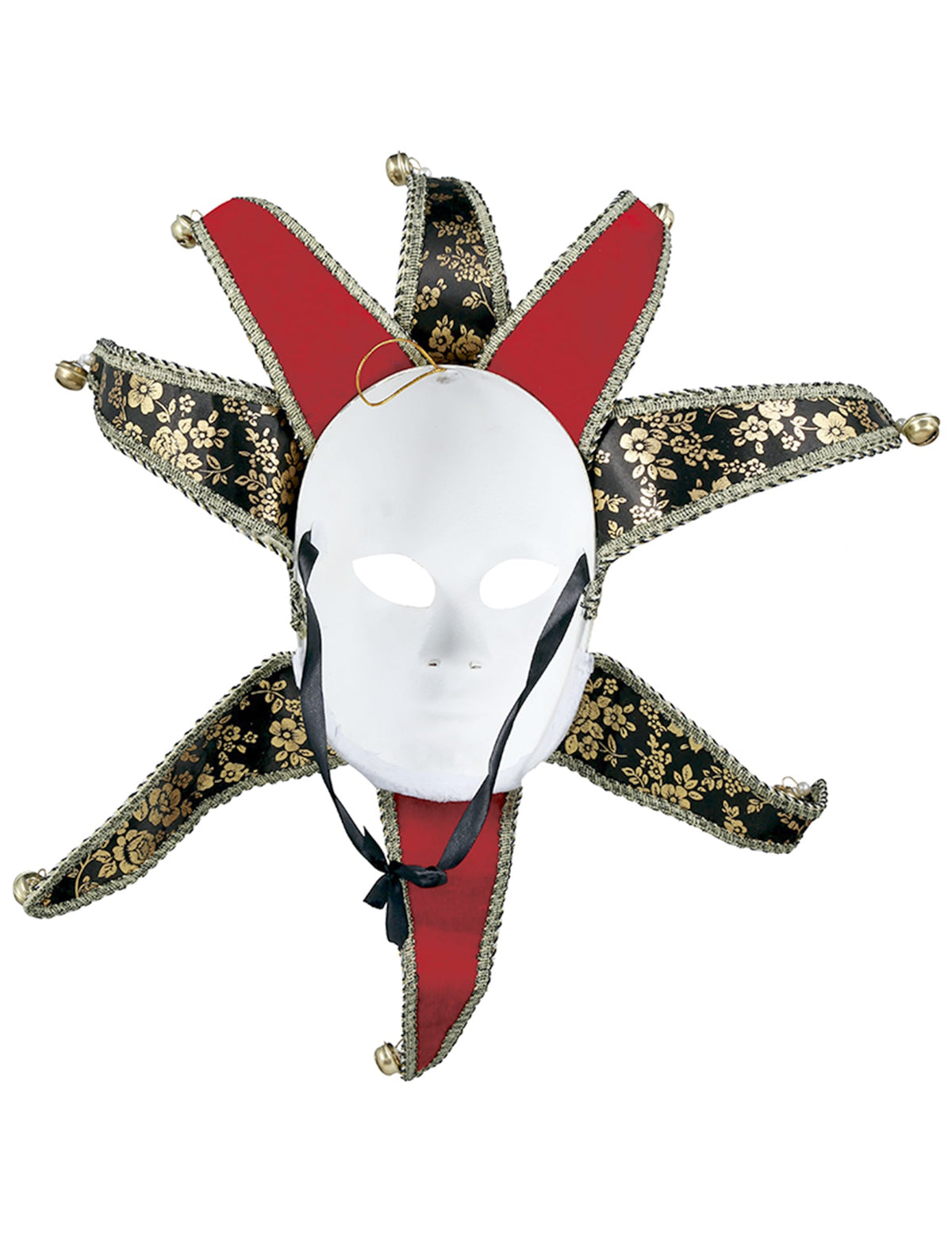 Vue d'ensemble du masque vénitien pour femme rouge et noir