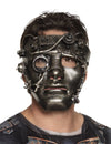 Steampunk-Gesichtsmaske für Erwachsene, verchromt mit mechanischen Details
