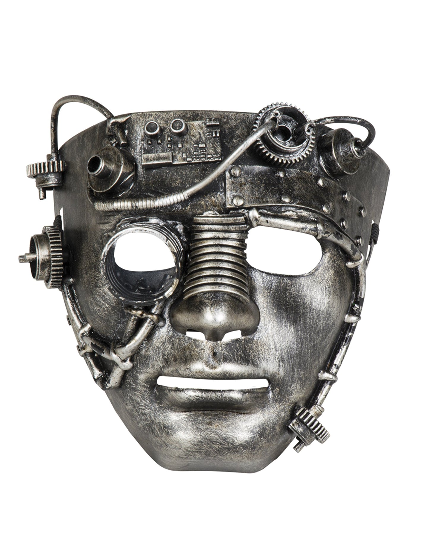 Frontansicht der Steampunk-Gesichtsmaske für Erwachsene