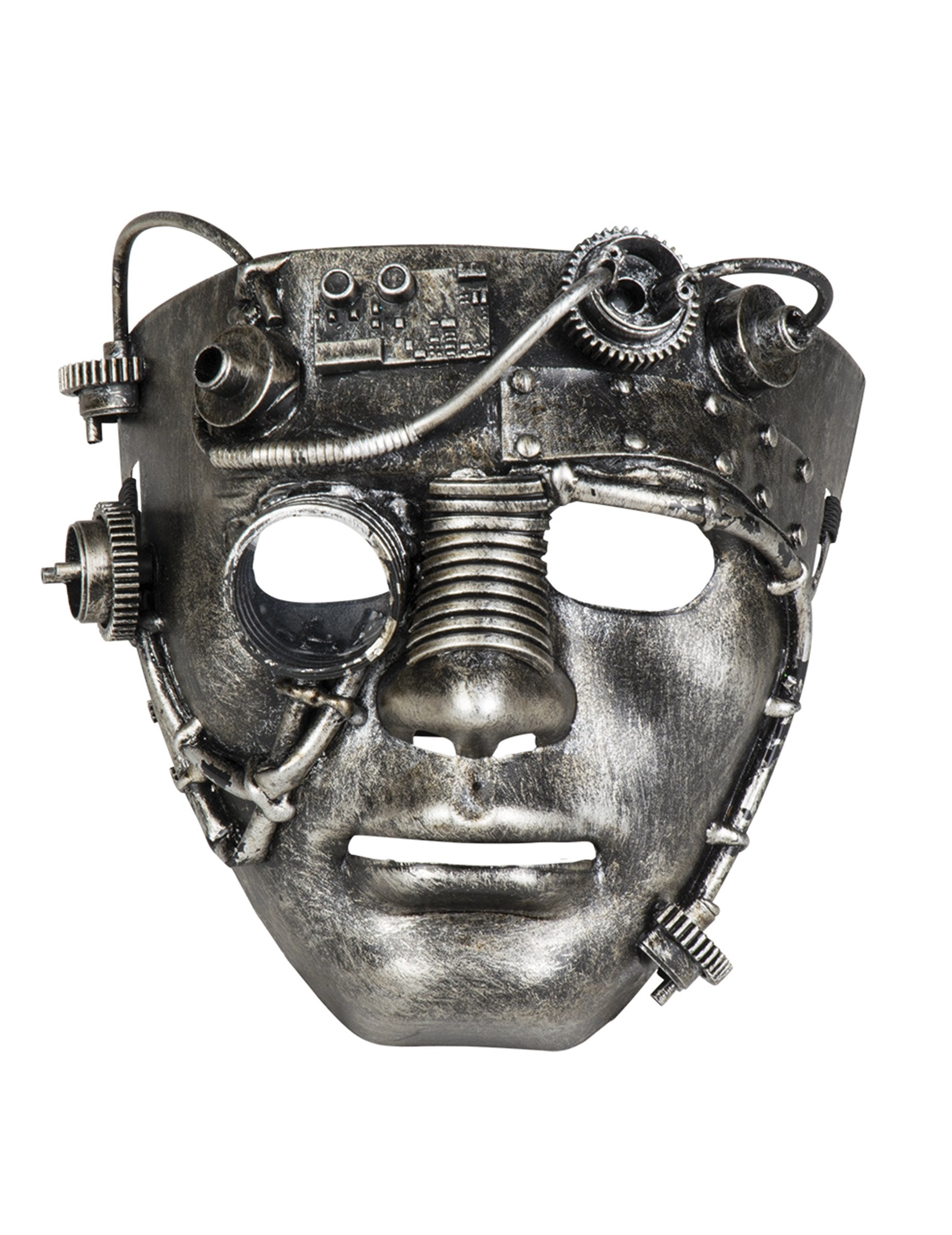 Frontansicht der Steampunk-Gesichtsmaske für Erwachsene
