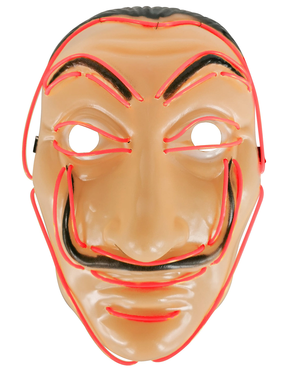 LED-Maske Bankräuber Halloween-Accessoire für Erwachsene rot