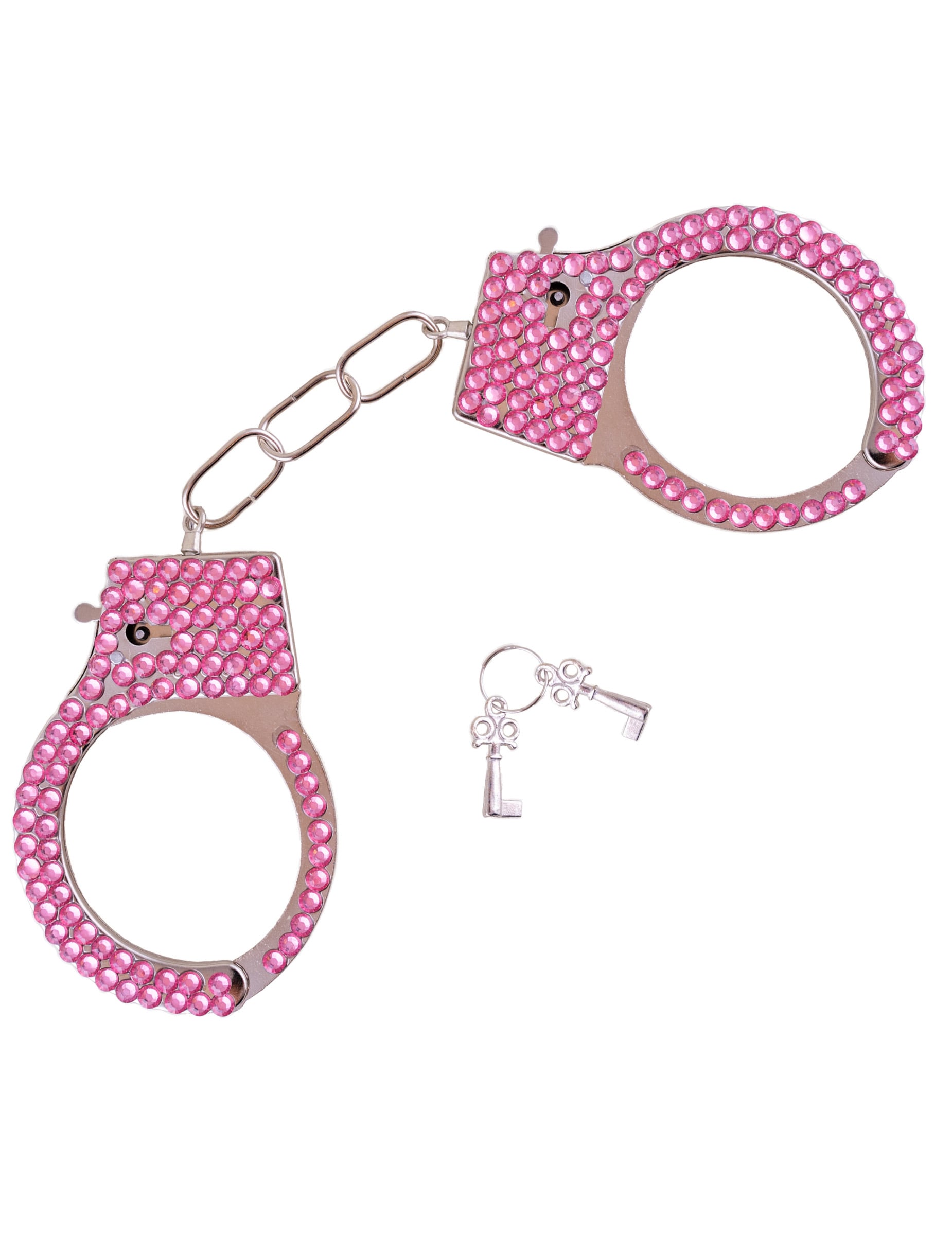 Menottes policières pour adulte avec strass roses