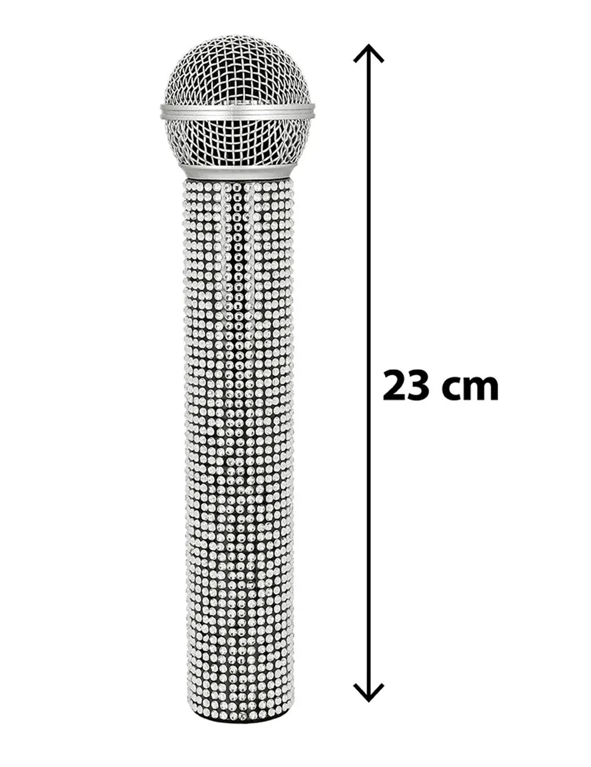 Silbernes Strass-Mikrofon 23 cm