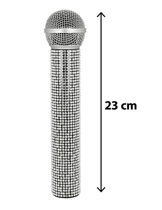 Silbernes Strass-Mikrofon 23 cm