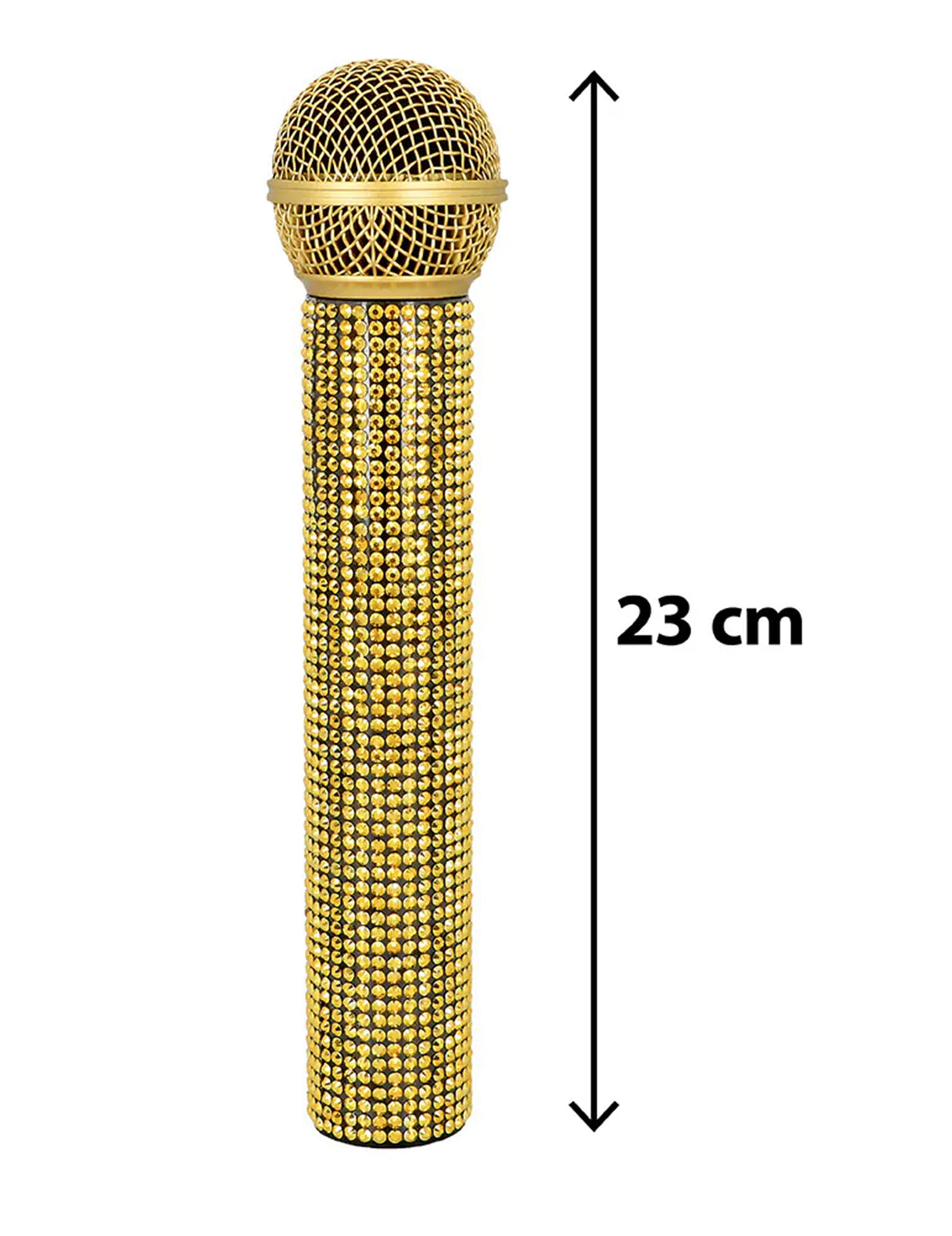 Goldfarbenes Glitzermikrofon 23 cm