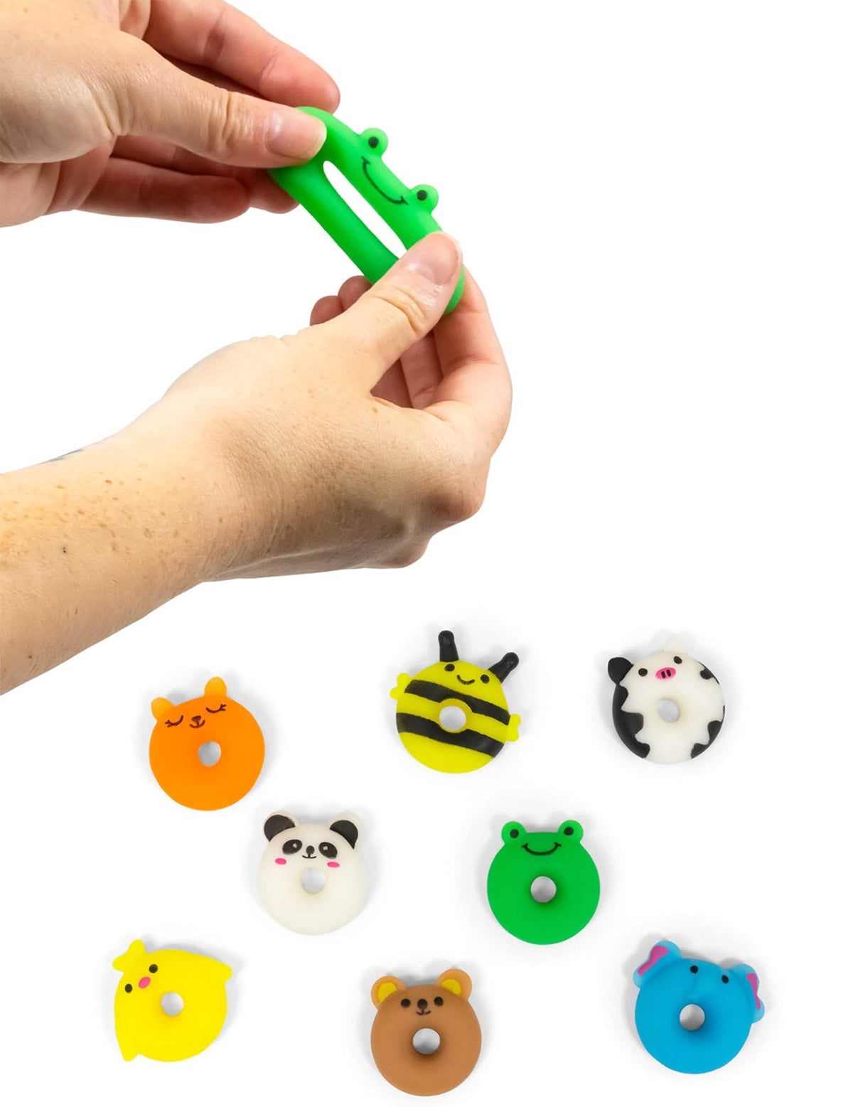 Jouet mini animal squishy multicolore en forme de donut