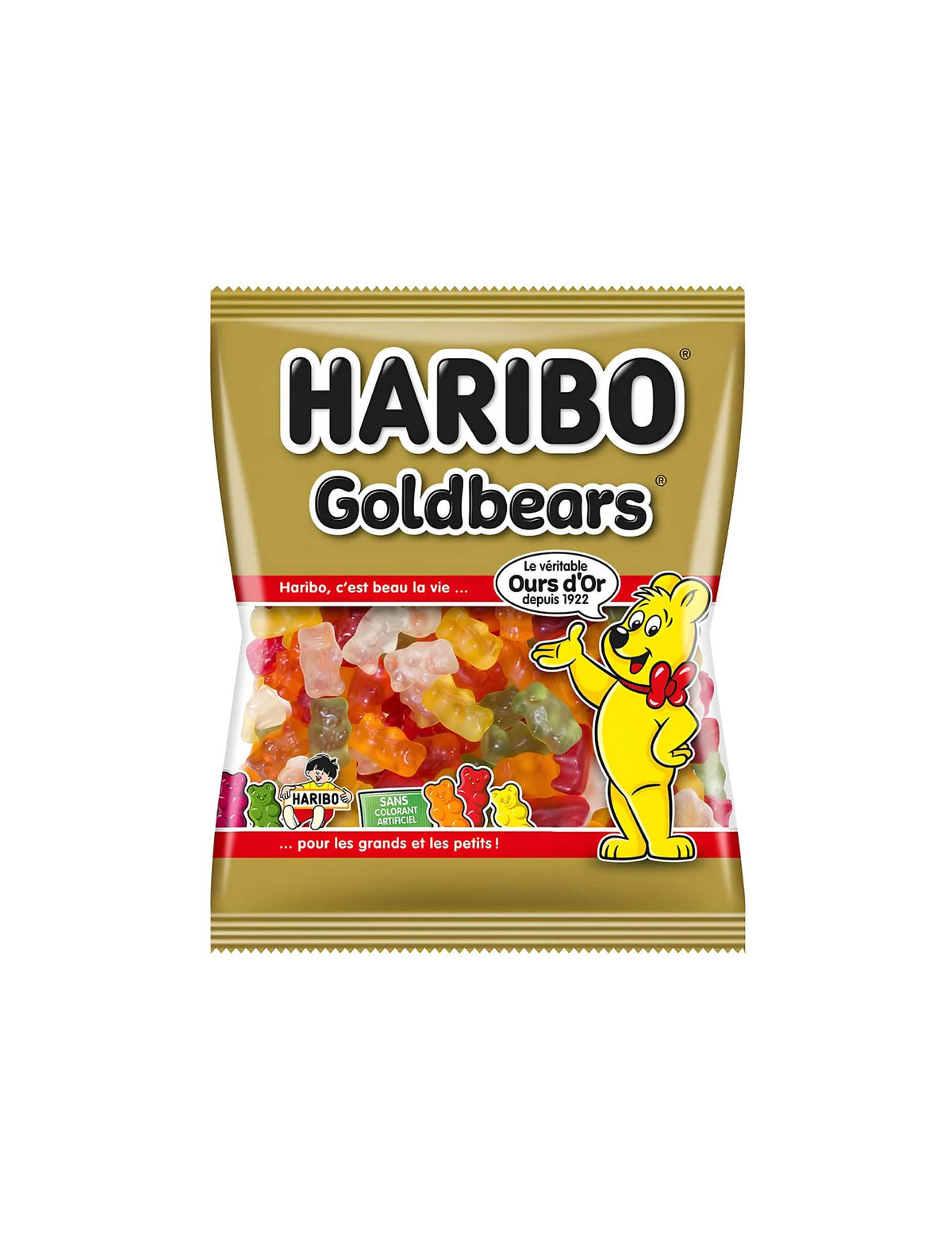 Mini-Beutel mit Haribo Bären Farbe Gold Süßigkeiten für alle, mehrfarbig