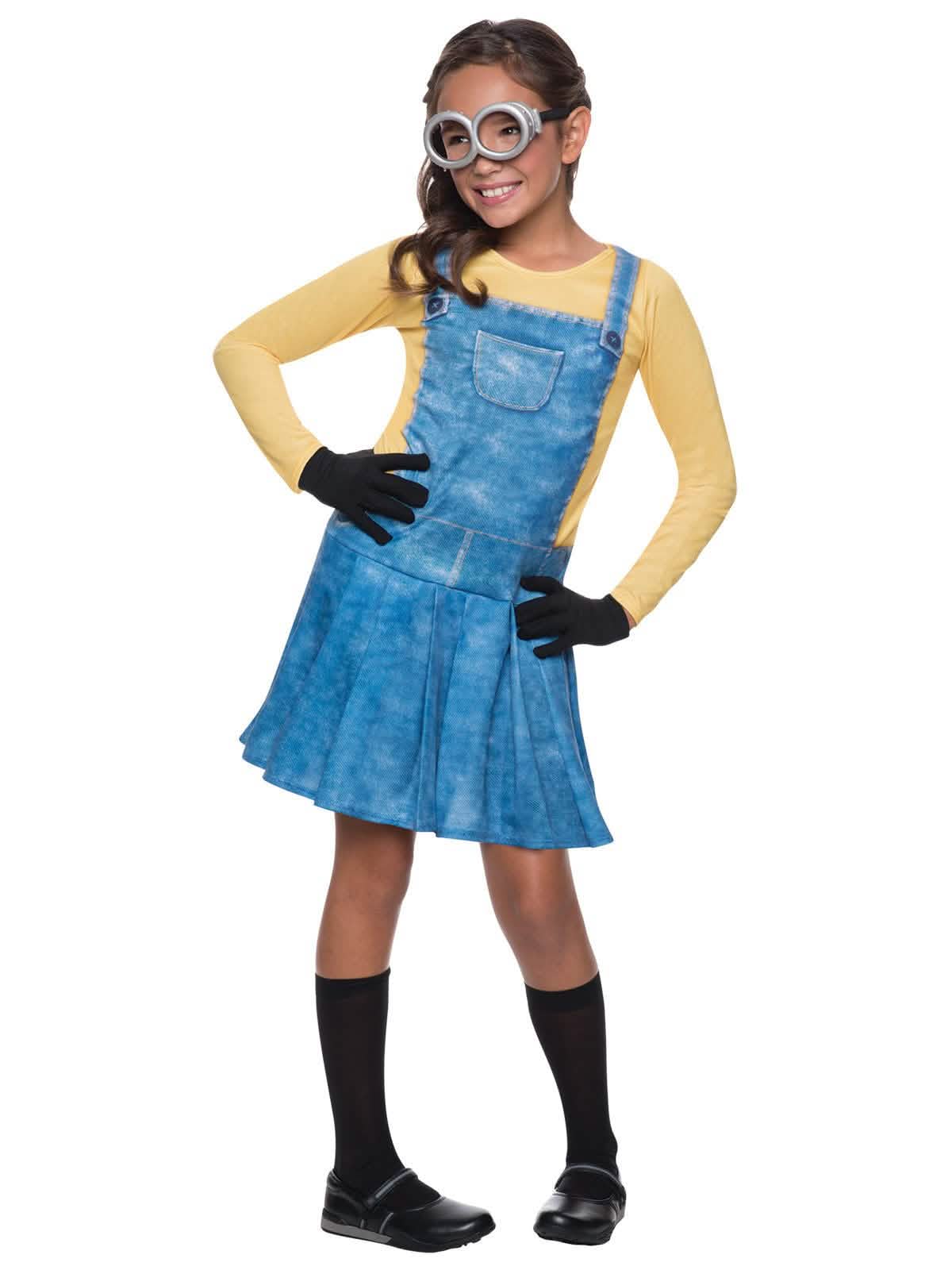 Verkleidetes Kleid Minions™ für Mädchen Gelb und Blau mit Brillen