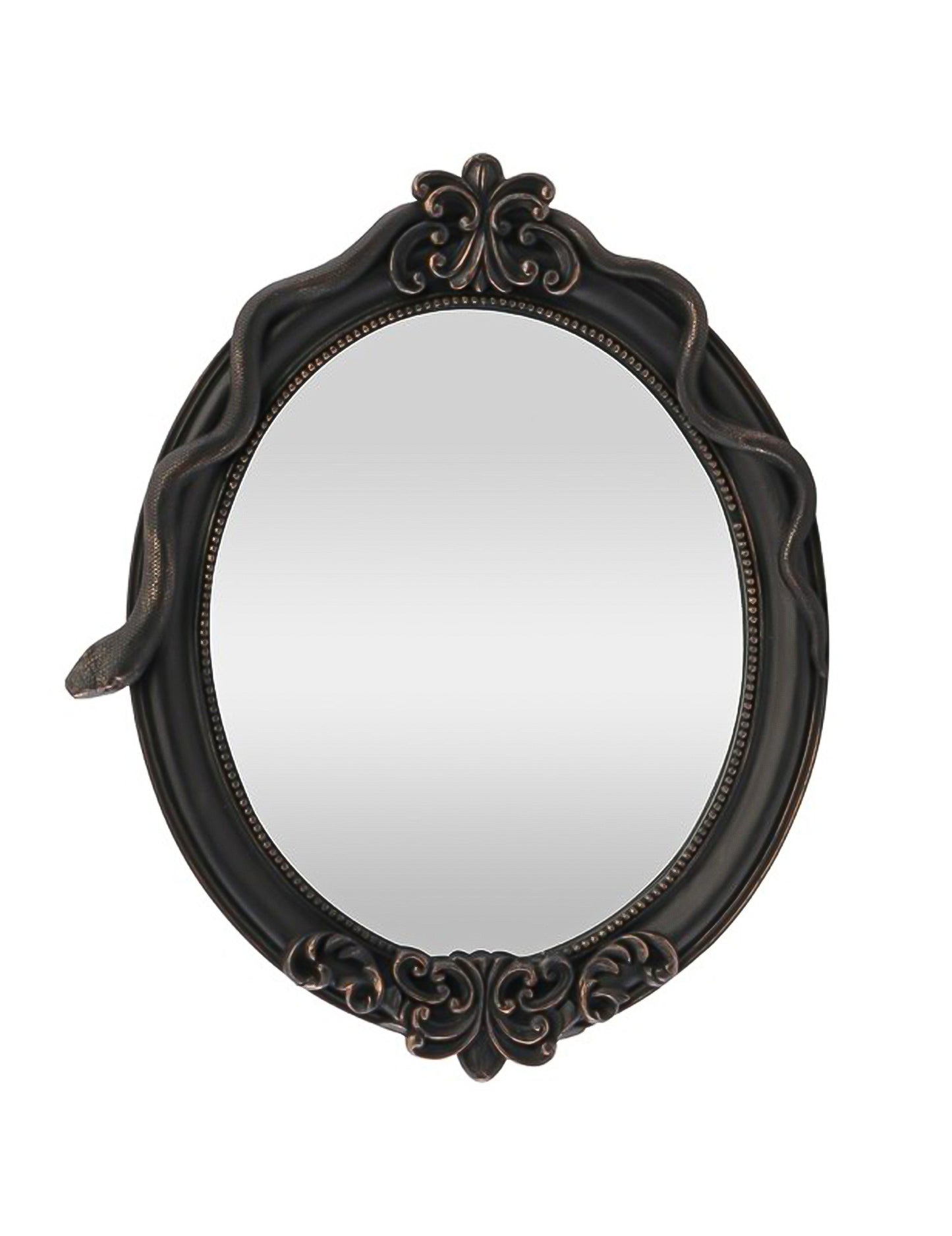 Halloween Spiegel Oval mit Schlange Schwarz 30x3x37 cm