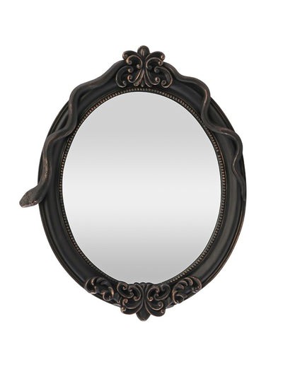 Halloween Spiegel Oval mit Schlange Schwarz 30x3x37 cm