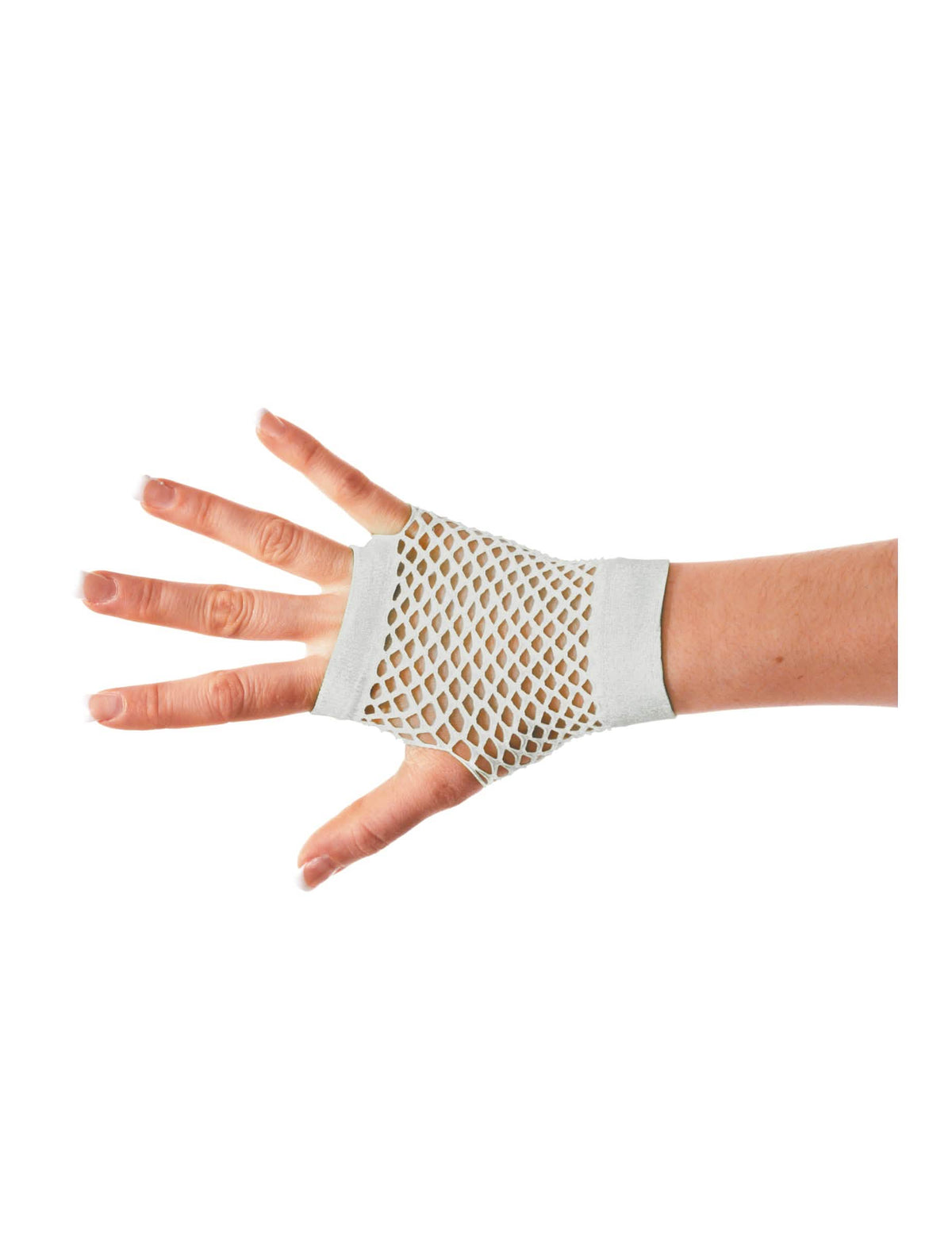 Kurze Netz-Mittens für Erwachsene, weiß