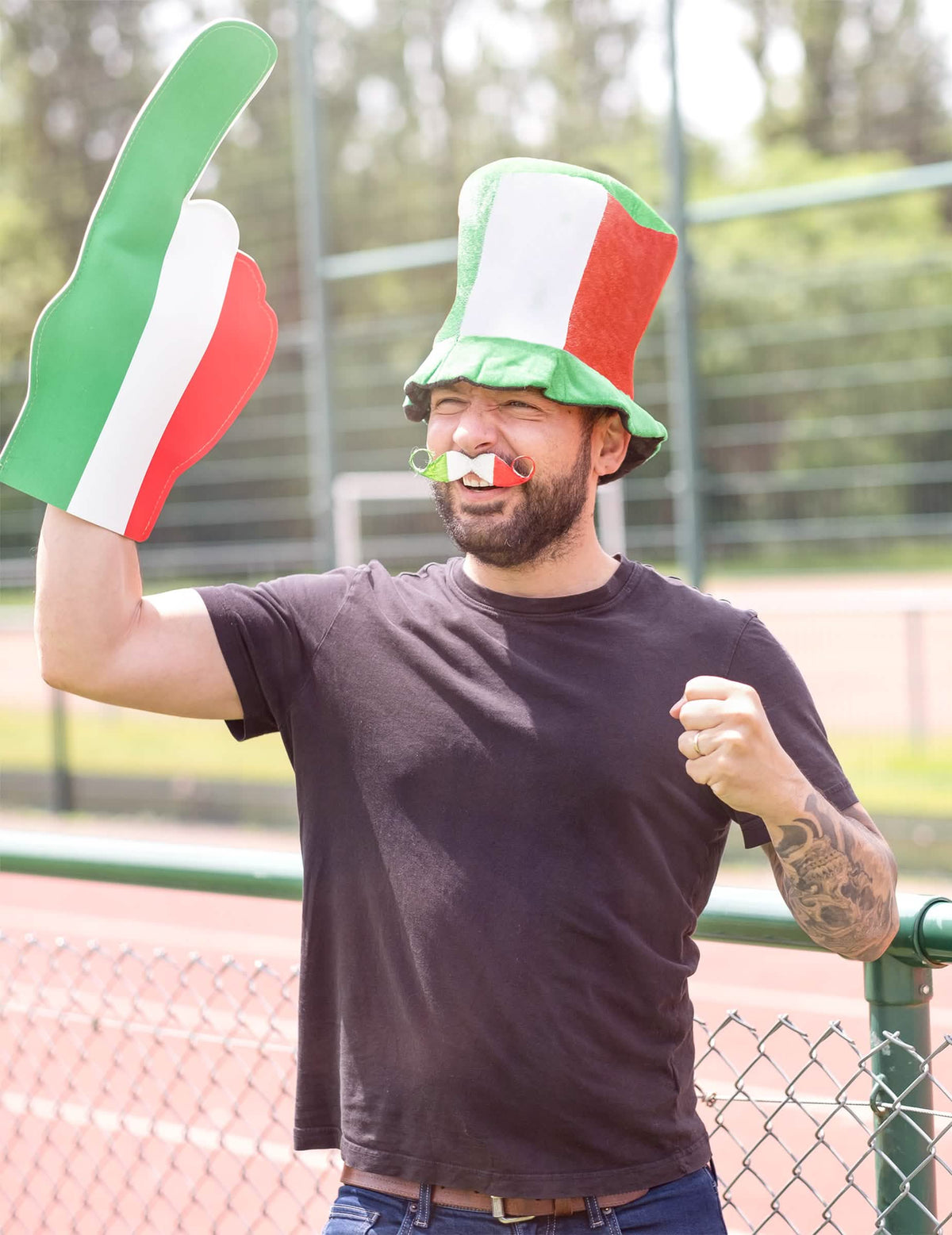 Überblick mit accessoires der supporter-Italien-Schnurrbart für Erwachsene