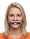 Moustache supporter Pays-Bas pour adulte rouge blanc et bleu