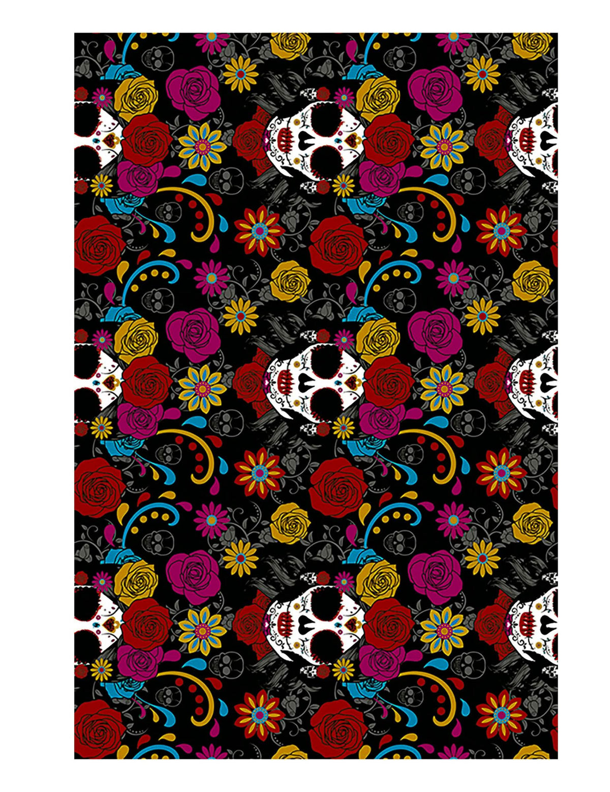 Détail du motif de la nappe Catrina Dia de los muertos