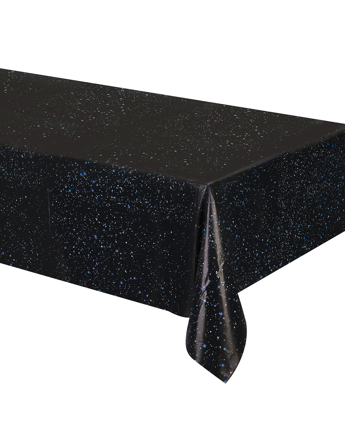 Nappe en plastique espace pour anniversaire noire avec motif ciel étoilé