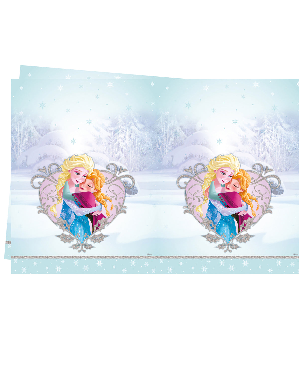 Nappe en plastique La Reine des Neiges Hiver pour enfant bleue avec Anna et Elsa