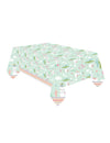 Nappe en plastique Lama Party Time vert menthe avec motifs cactus et lamas