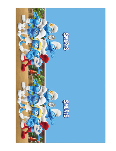 Nappe en plastique Schtroumpf pour enfant bleu avec décors de personnages