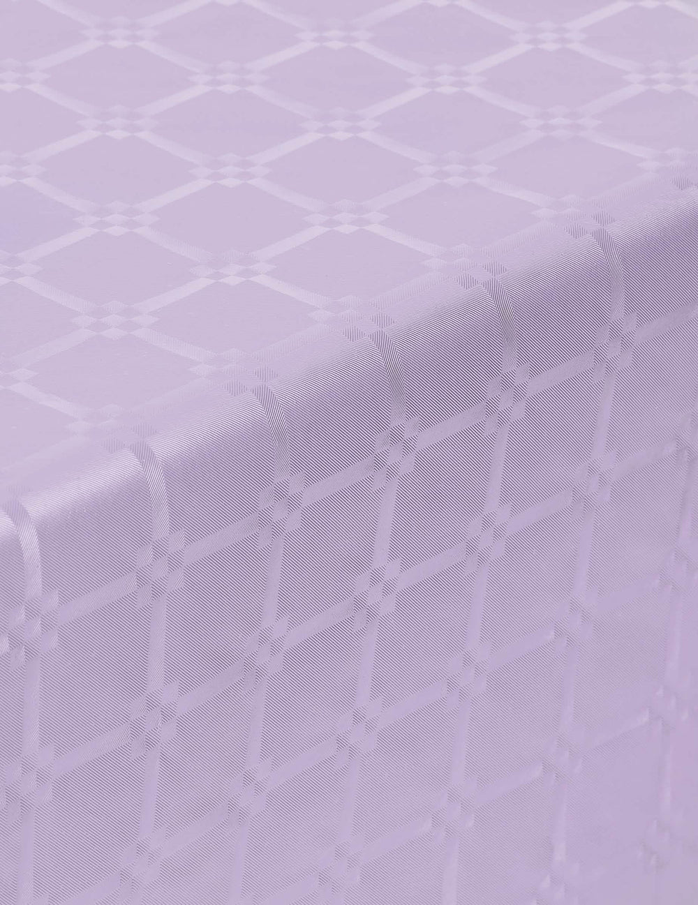 Détail du motif de la nappe en rouleau papier damassé lilas épais