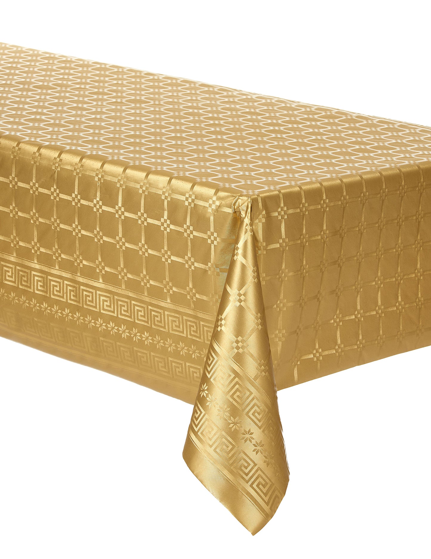Nappe en rouleau papier damassé pour fête doré jetable
